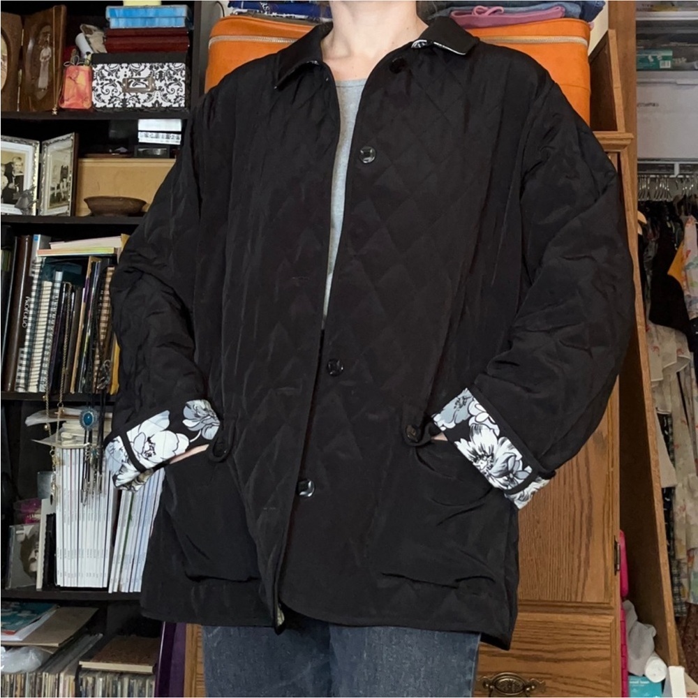 Susan Graver Dark Gray Quilted Puffer Coat - Picture 5 of 12